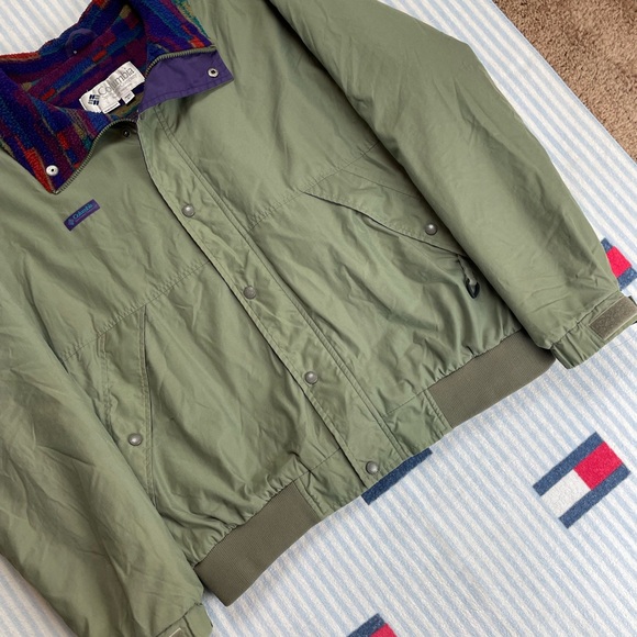 Vintage Columbia Fleece Lined Full Zip Up snap button Jacket - Picture 6 of 12